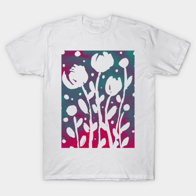 Whimsical watercolor flowers – multicolor T-Shirt by wackapacka